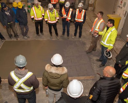 Customer and employee Q&A session after the Dufferin Concrete Demo Day